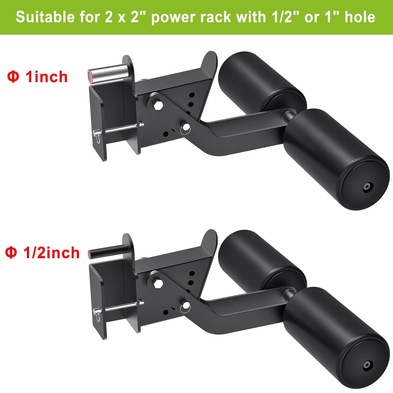 Nordic Hamstring Curl Squat Rack Attachment - Adjustable Leg Hold Down, Leather