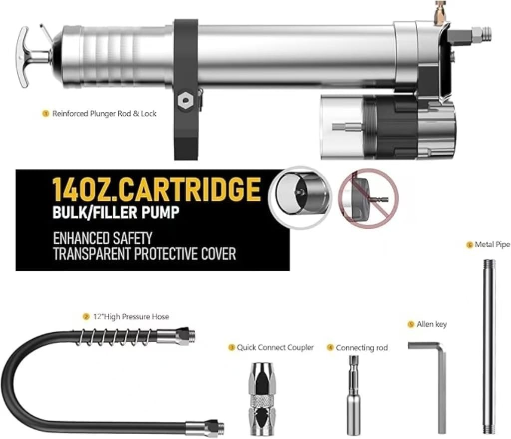 Electric Grease Gun Drill Adapter with 14 OZ Load,