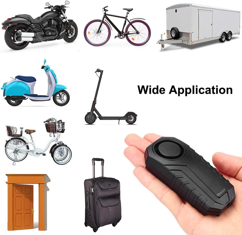 Wireless Bike Alarm Waterproof Vibration Motion Sensor with Remote 113dB