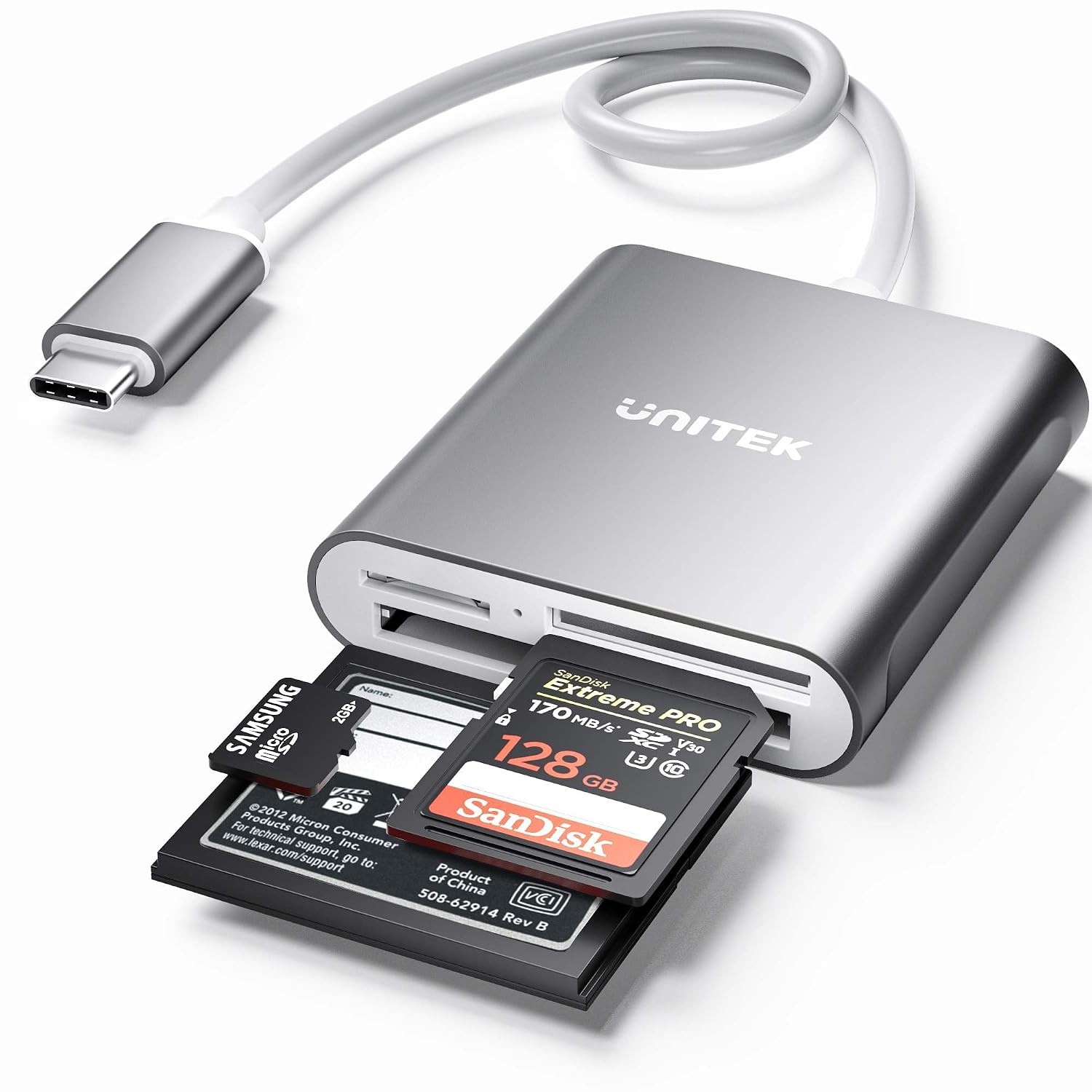 USB-C 3 Slot SD Card Reader USB 3.0 for PC Laptop MacBook Type C Devices