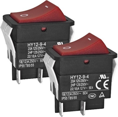 Rocker Switch On Off Pushbutton 4 Pin IP55 125 250V 20A 2HP Number of Items: 2