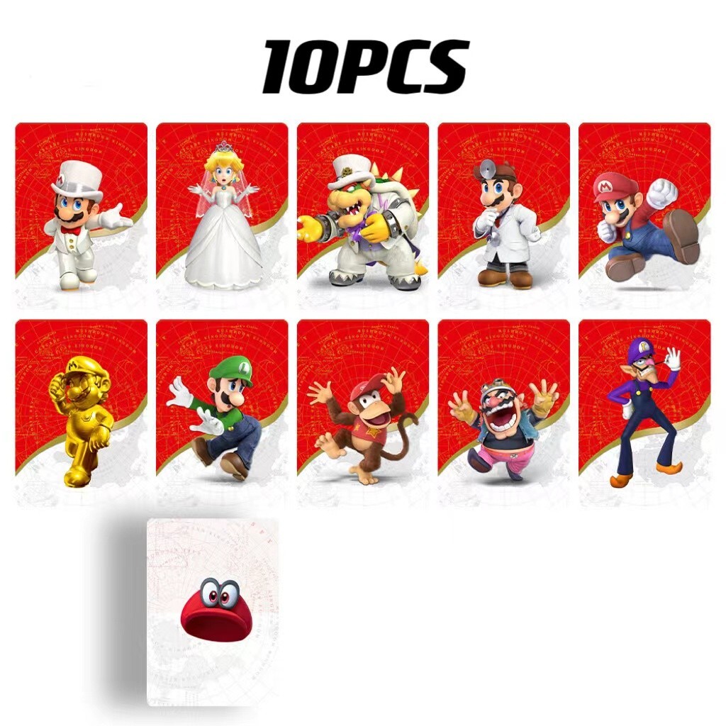 10pcs Super Mario Odyssey coins Card 31*21mm Set For Switch