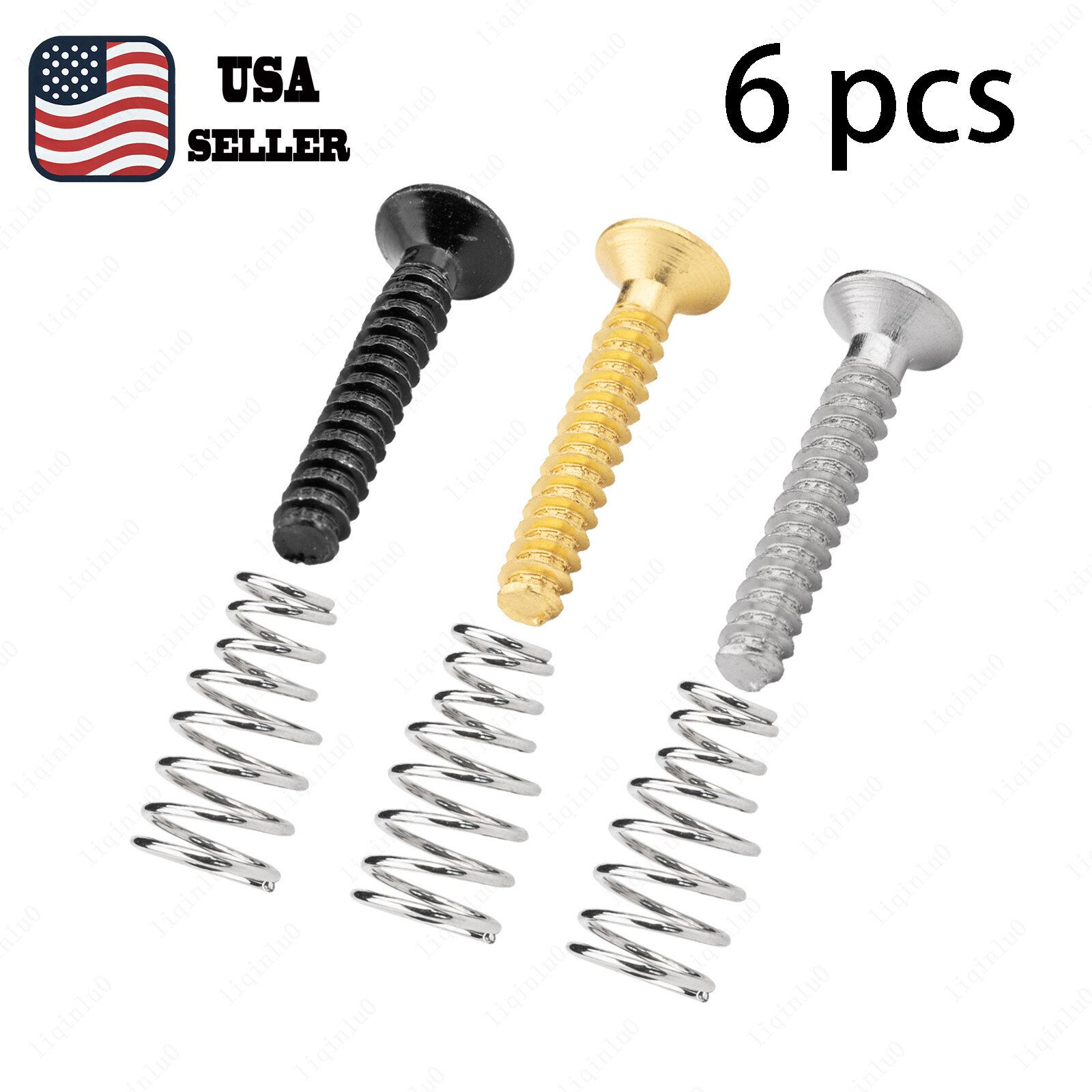 6x Single coil pickup mounting Countersunk Head Screws & Springs For Strat Tele