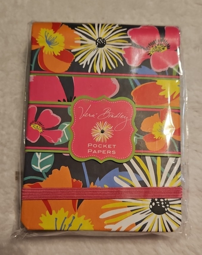 Vera Bradley Jazzy Blooms Retired 2013 Pocket Paper Mini Note Pad Pink Black NWT