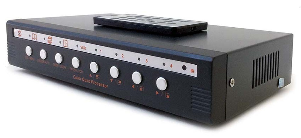 4-Channel HD Surveillance Camera To 4K HD VGA Switcher IR Remote Split-Screen