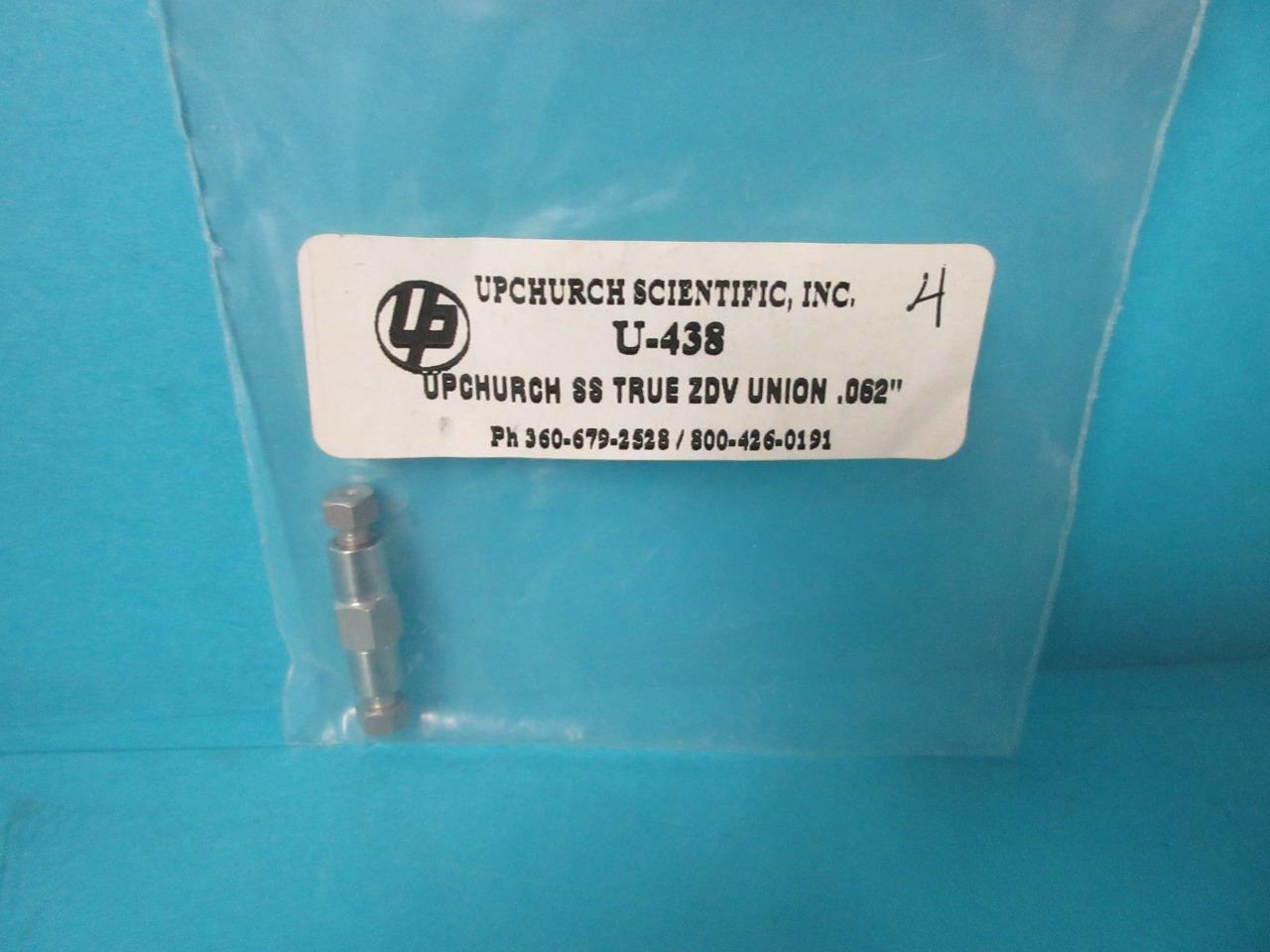 NEW UPCHURCH SCIENTIFIC U-438 SS THRU-HOLE ZDV UNION ASSEMBLY .062" STAINLESS