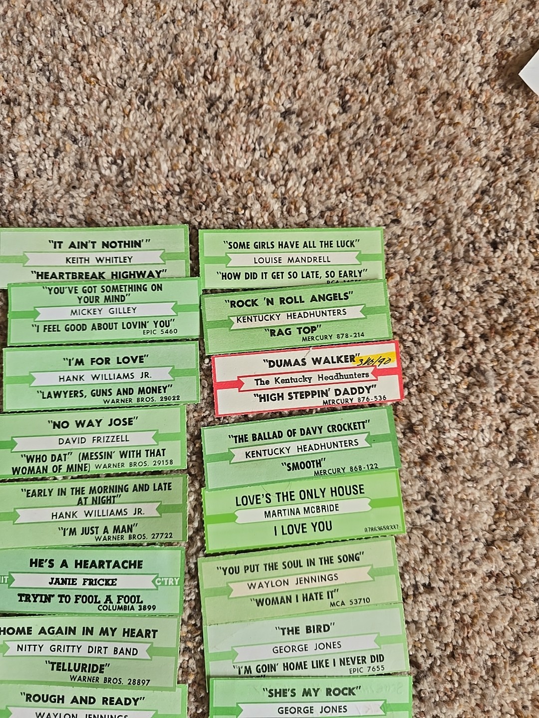 LOt OF 50 JUKEBOX TITLE STRIPS