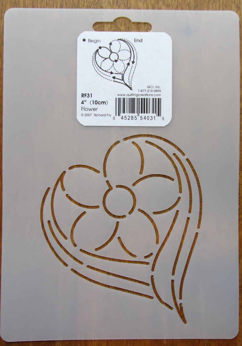 Stencil Quilting RF31 Flower quilt crafts QC 4" 10cm stitch journal template sew