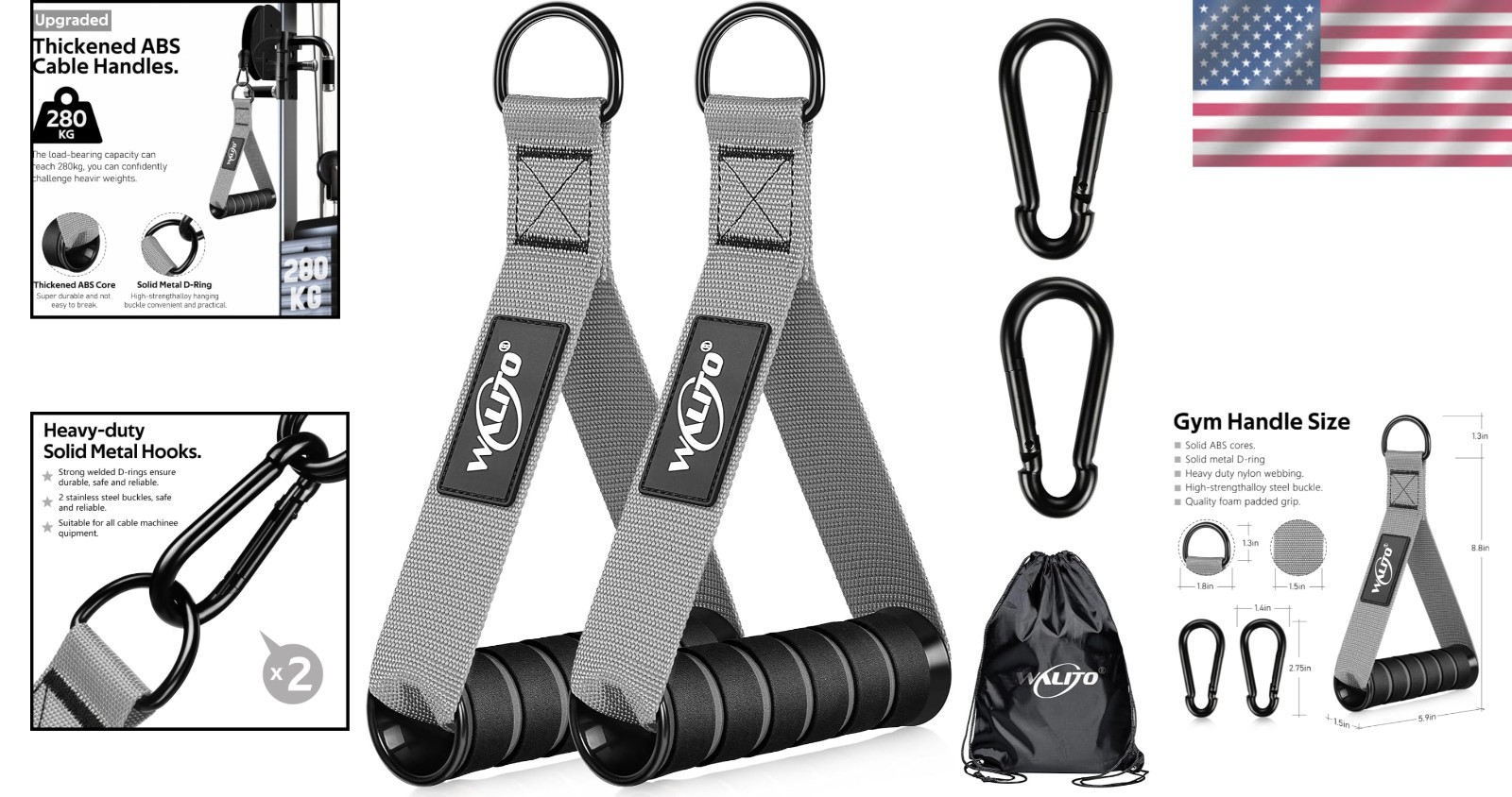 Ergonomic Cable Machine Handles - Durable Nylon for Ultimate Workout Performance
