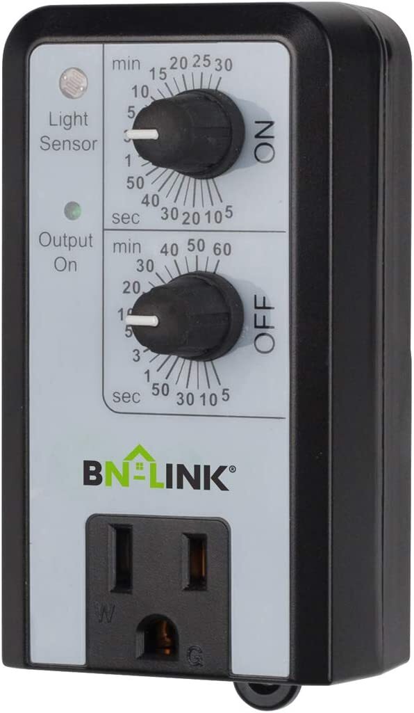 BN-LINK Mechanical Timer Repeatable W/ Light Sensor 24H ON OFF For Hydroponics