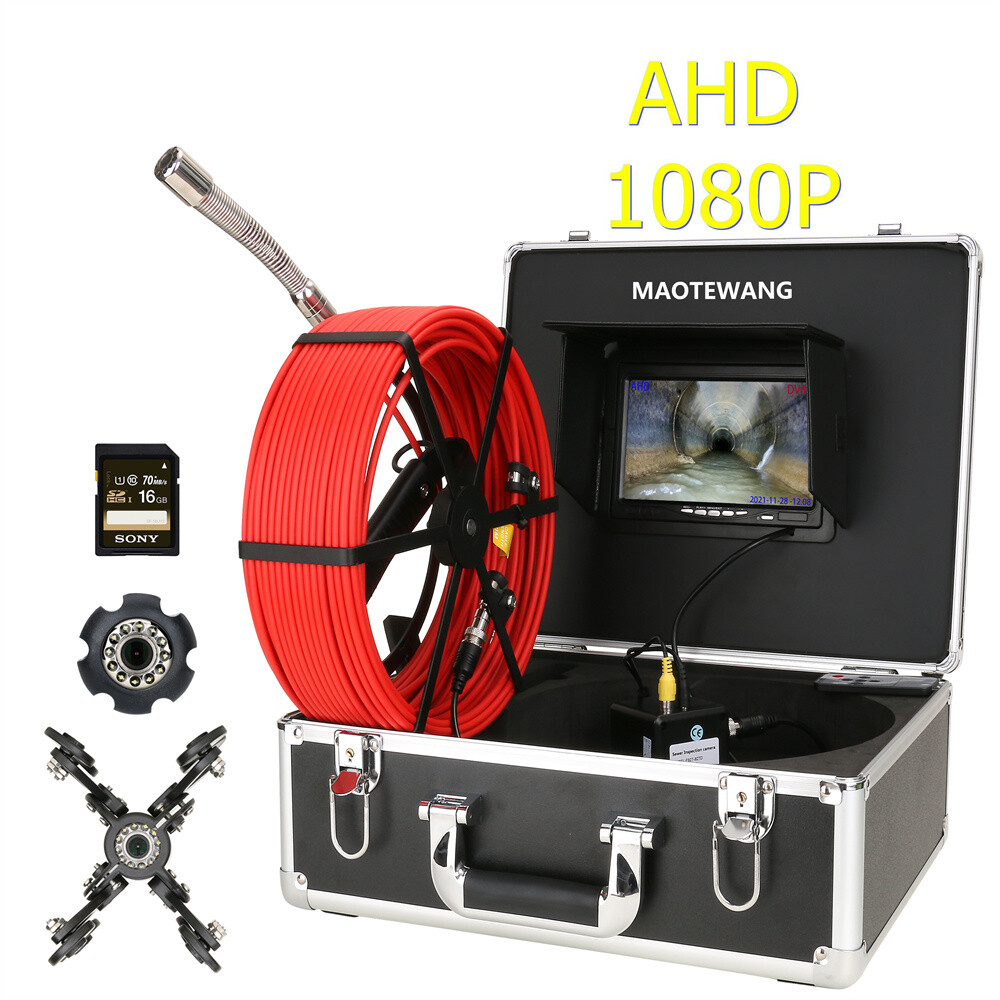 7inch Sewer Drain Pipe Inspection Video Camera DVR 16GB Industrial Endoscope 40M