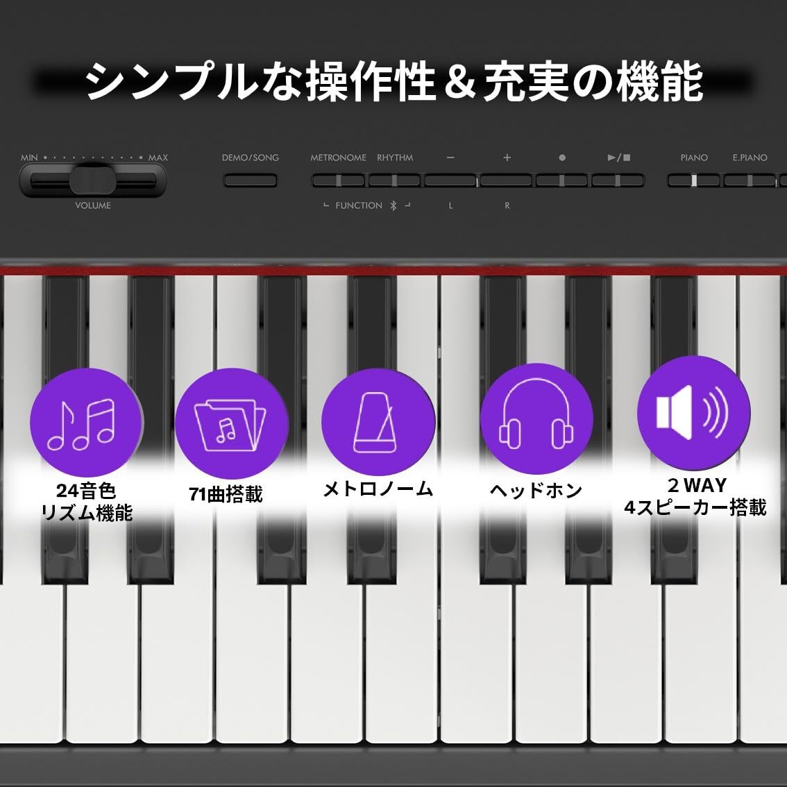 Yamaha P-225WH 88-keys Digital Piano White Compact P225