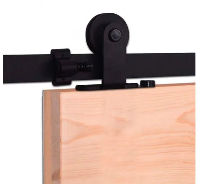 Modern Sliding Door Complete Set 200cm - Sliding Door System Complete Set Black