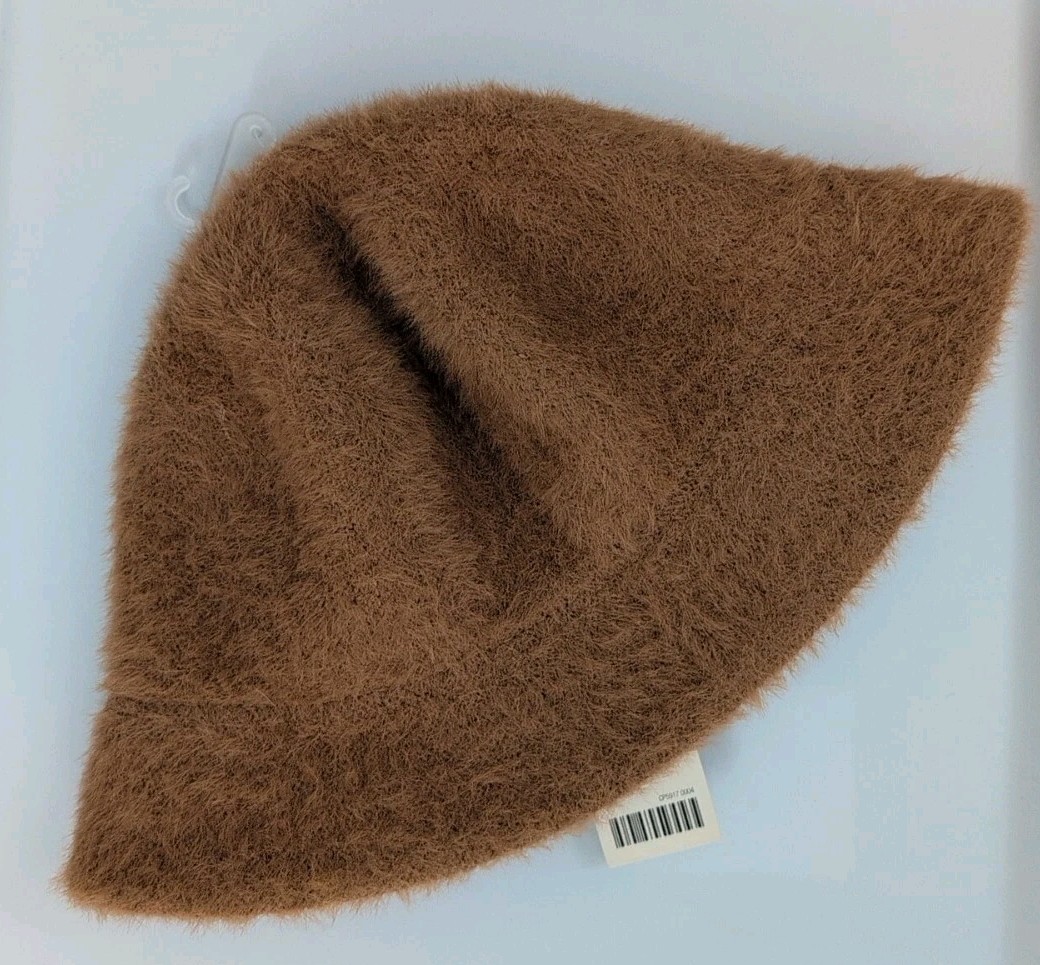 NWT Urban Outfitters Brown Fuzzy Bucket Hat OS Festival Casual Funky Y2K 90s