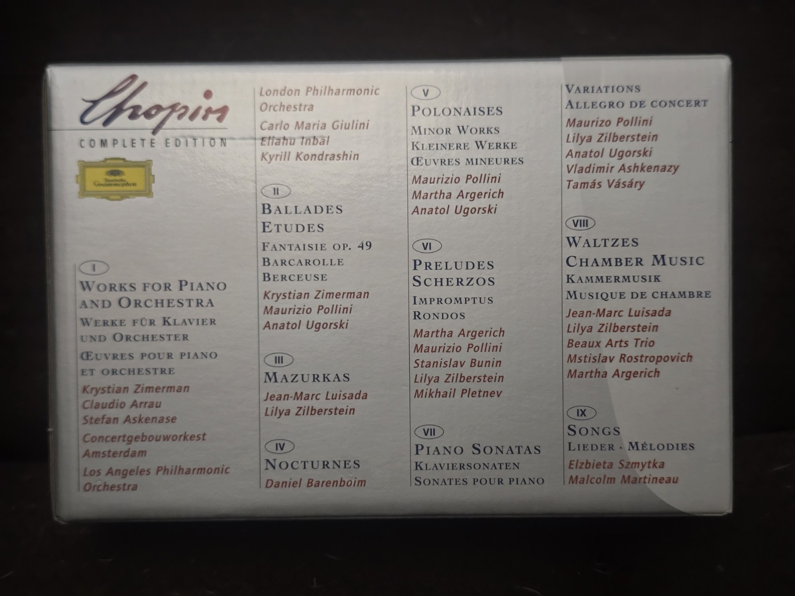 Chopin Complete Edition [Deutsche Grammophon 17 CD Box Set]