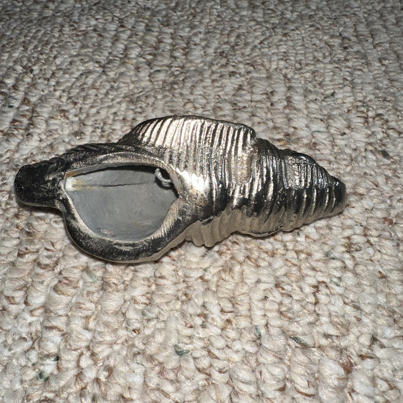 Small Silver Metal Conch Shell beach house Decorative Dislpay
