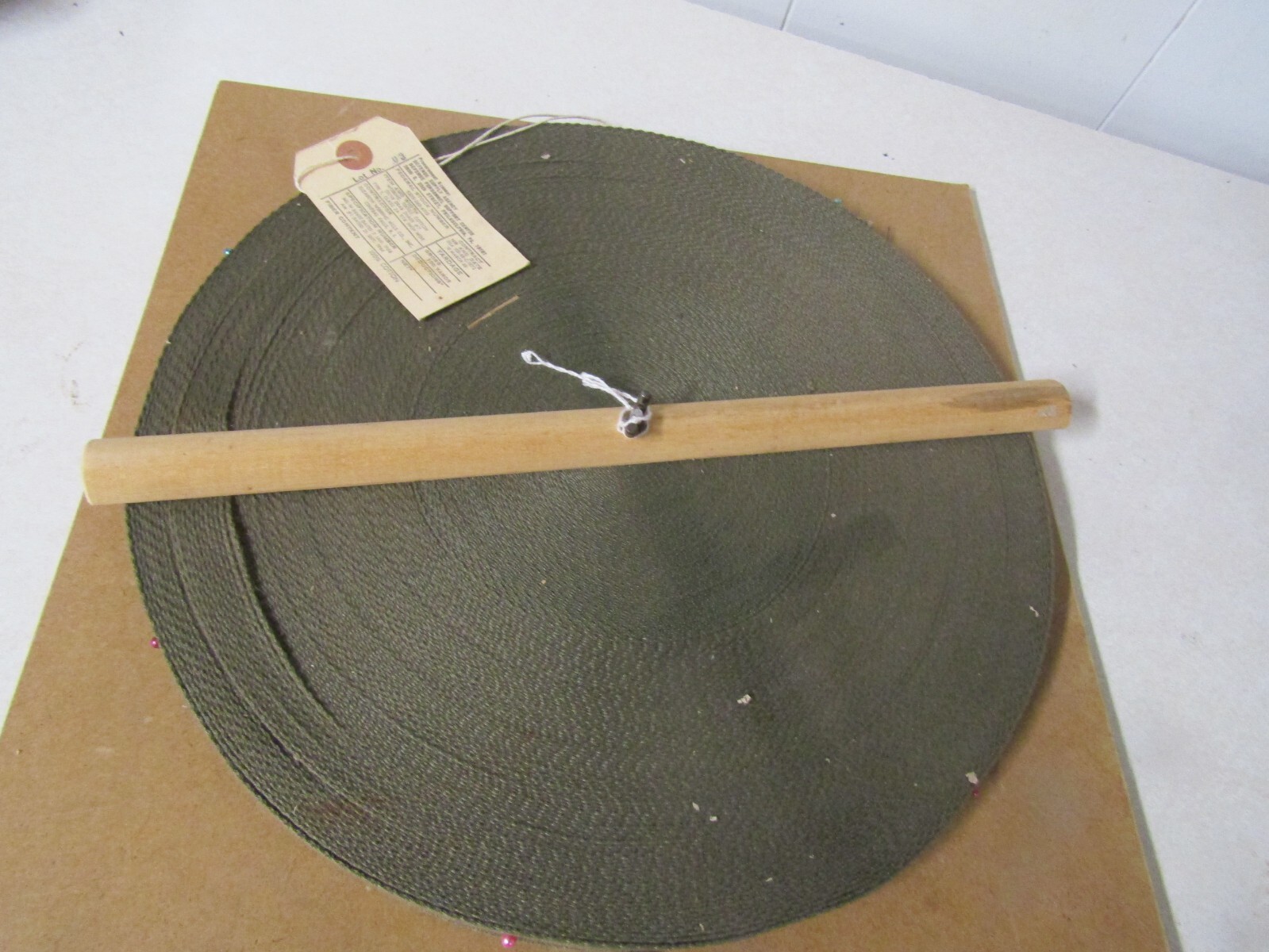 MILITARY US ARMY WEBBING TEXTILE COTTON VIETNAM ERA 1966 DATED 6 INCH CUT 9/16 "