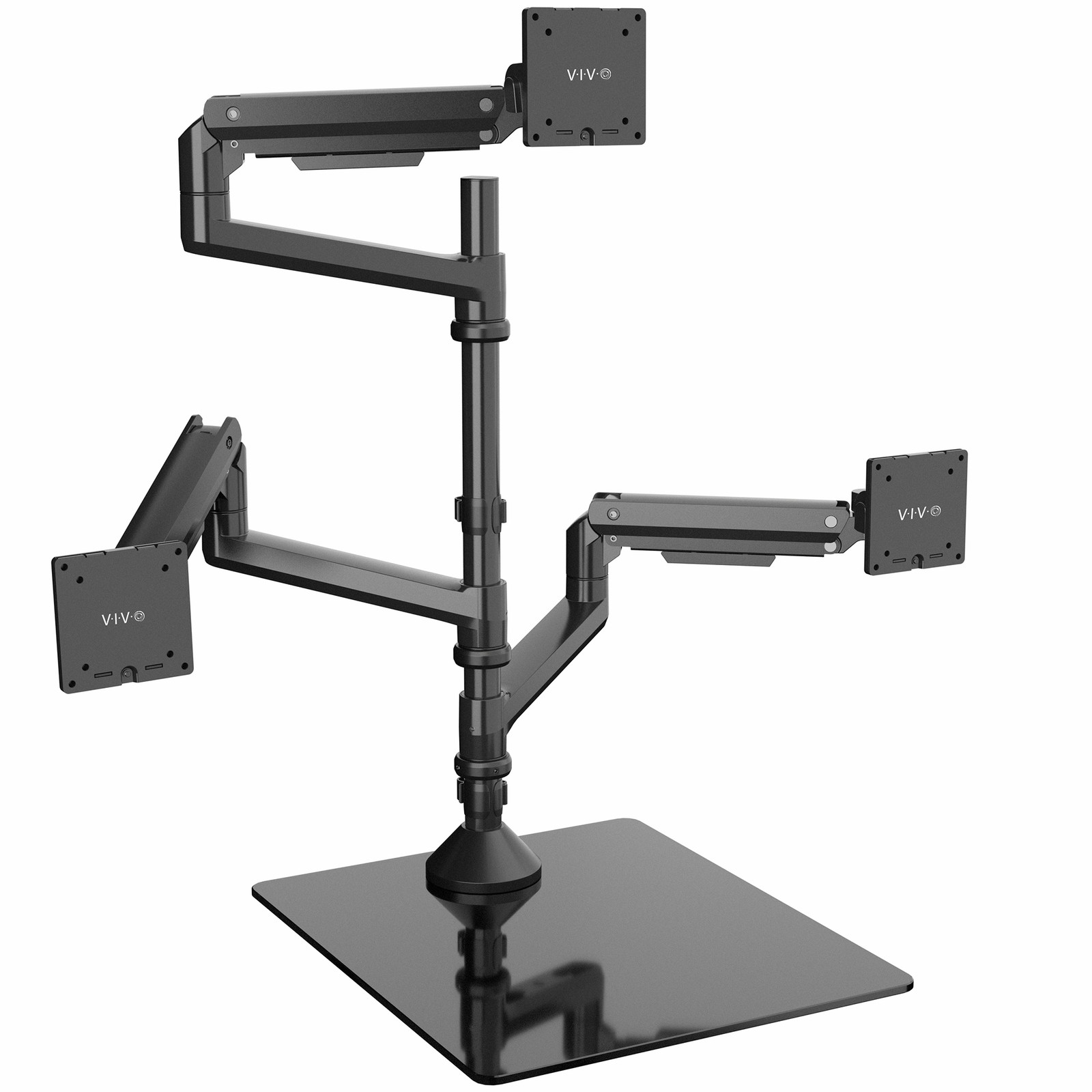 VIVO Pneumatic Triple Ultrawide Monitor Desk Stand, Up to 49" Computer Screens