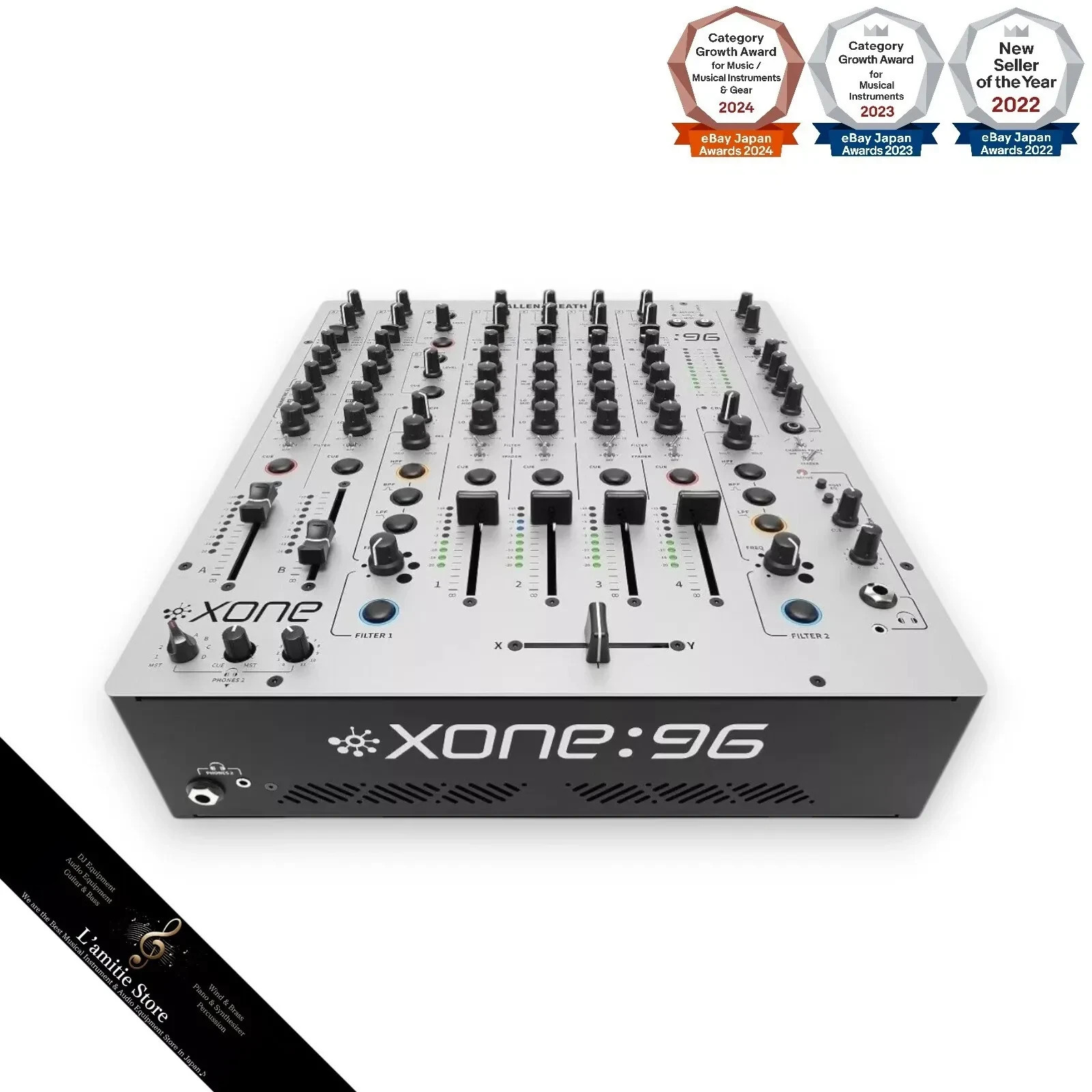 Allen & Heath Xone:96 4 Channel DJ Equipment Mixer Analog XONE96 Japan Silver
