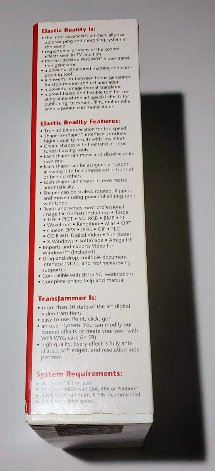 Elastic Reality — Professional Warping & Morphing Software for Windows 1994