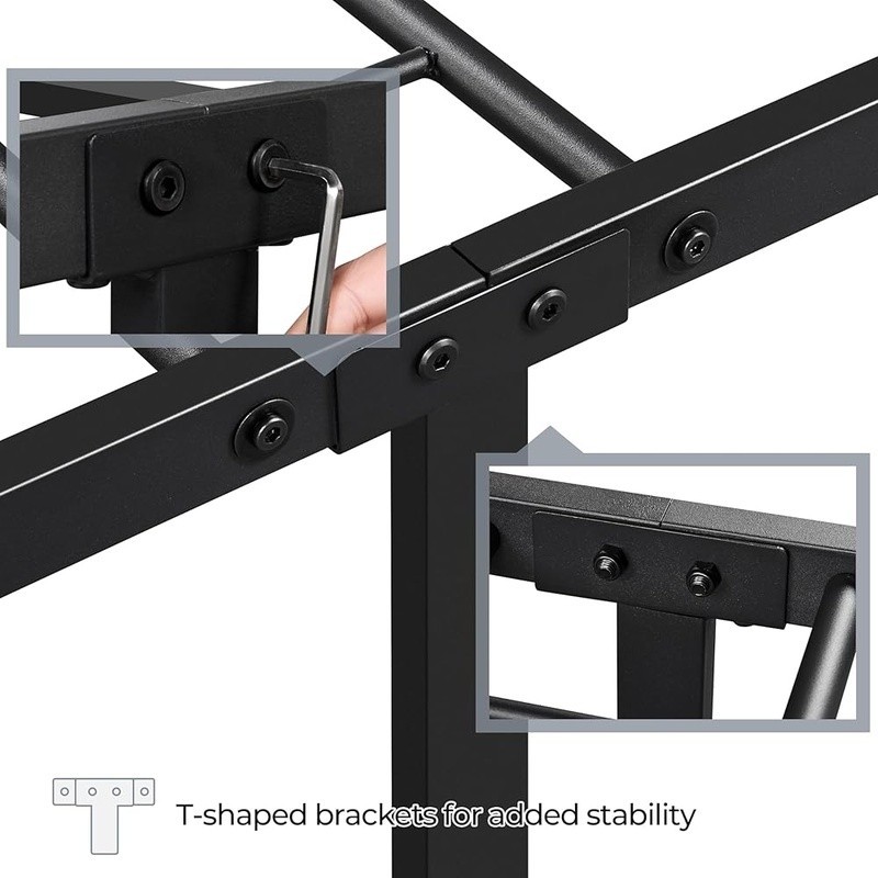 Twin XL Size Metal Platform Bed Frame with Simple Headboard Footboard
