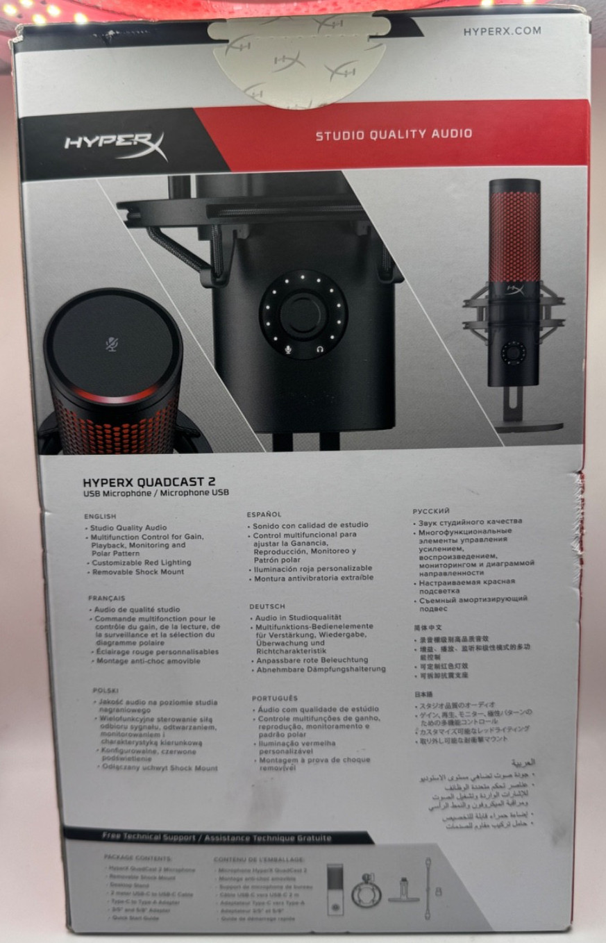 New HyperX QuadCast 2 Multi-Pattern USB Microphone QDC002