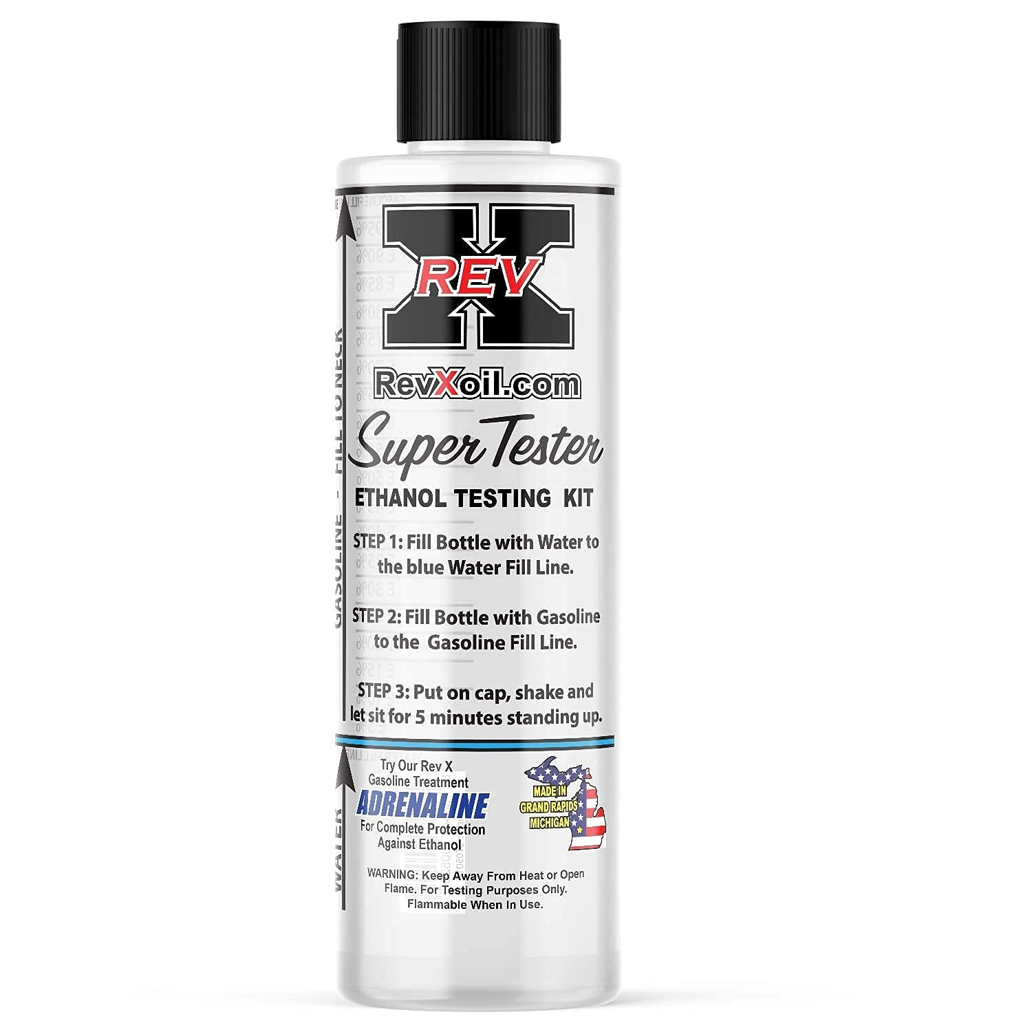 REV X E85 Super Tester - Reusable Gasoline Ethanol Testing 5 fl. oz., Clear