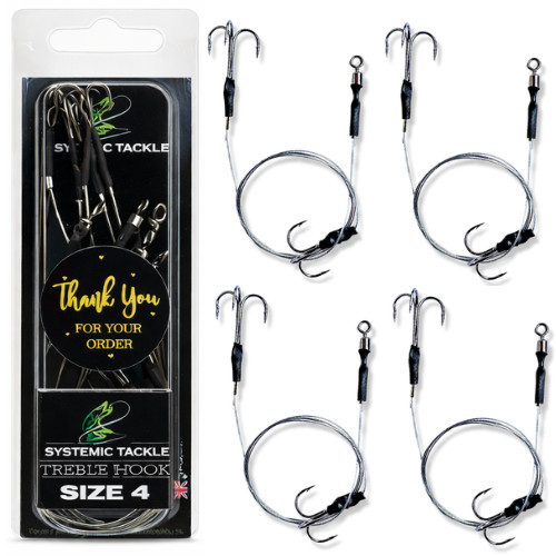 Pike Rigs Traces Deadbait Fishing - Zander Rig - Size 2 4 6 8 - Barbed Barbless