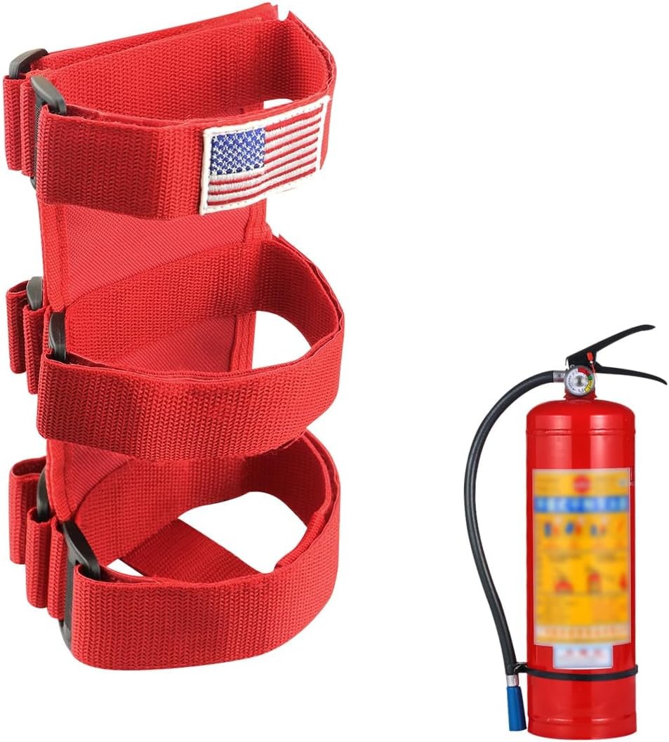 Fire Extinguisher Holder, Adjustable Extinguisher Fixed Belt with American Fl...