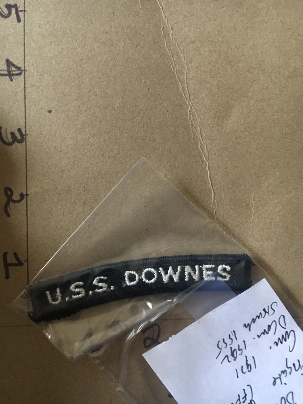 US NAVY SHOULDER STRIP TAB *** rocker *** Patch USS Downes