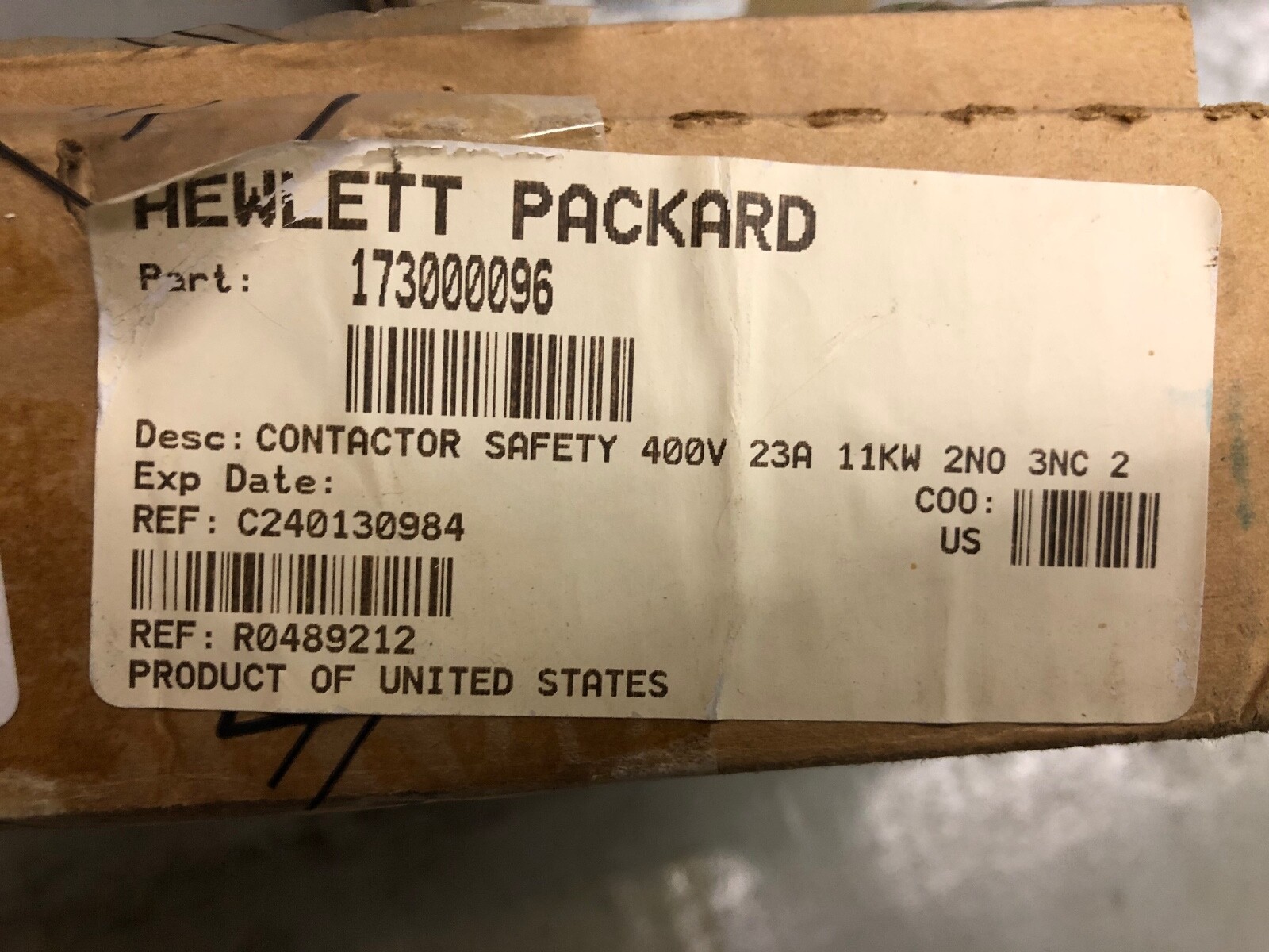 HP 173000096 Contactor Safety 400v 23a 11kw 2no 3nc 2