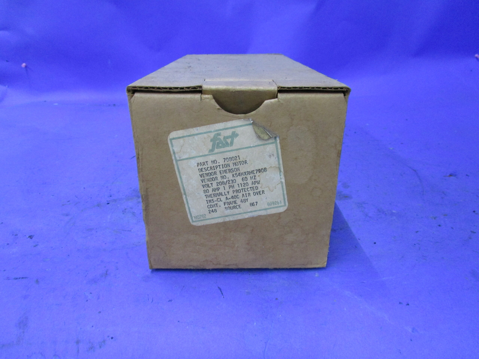 New Emerson K54HXRHE7908 1/8 HP .80A 1100RPM 208/230v 1PH MOTOR + 1 year warrant