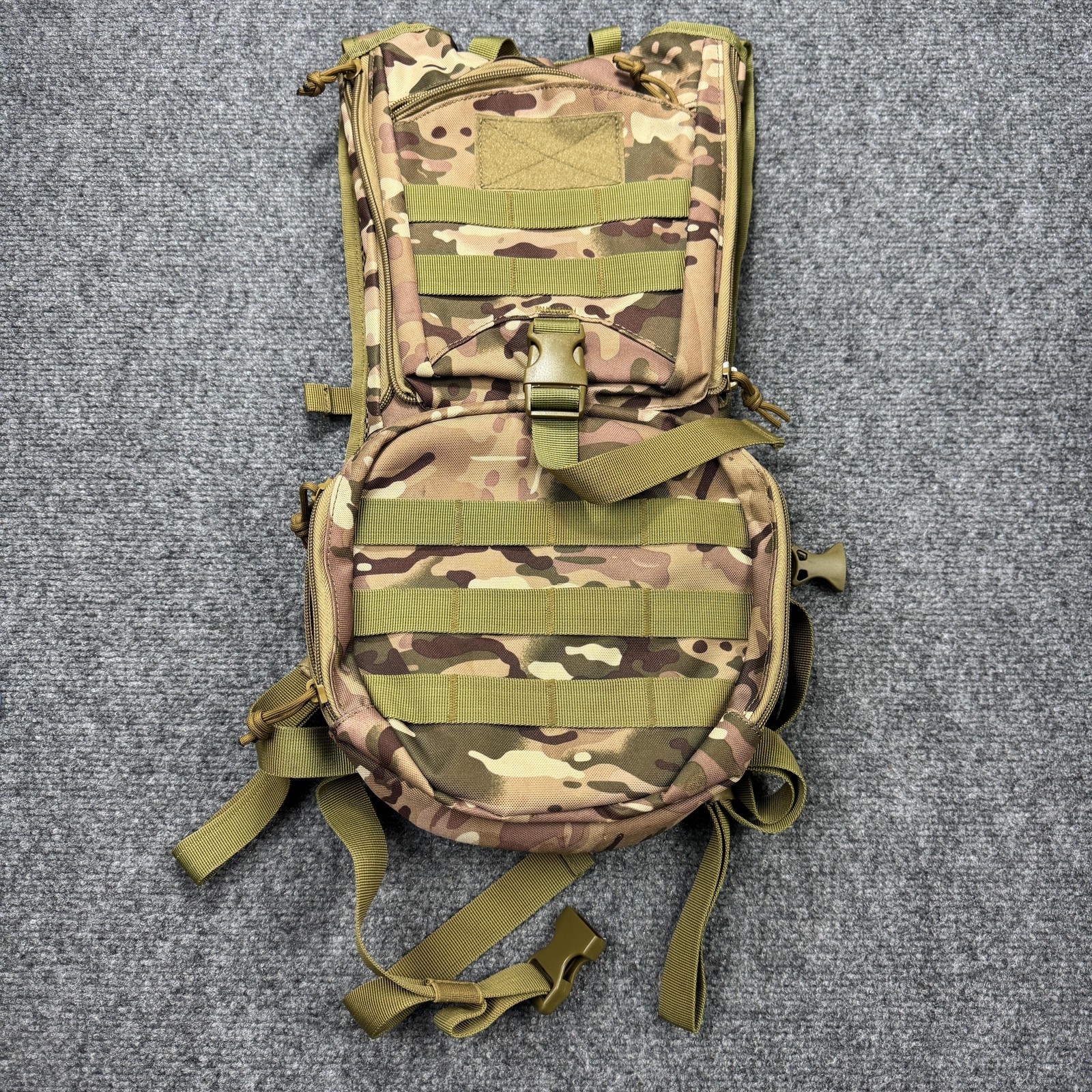Tactical Hydration Backpack MOLLE Multicam Camo Hiking Pack Reservoir Sleeve