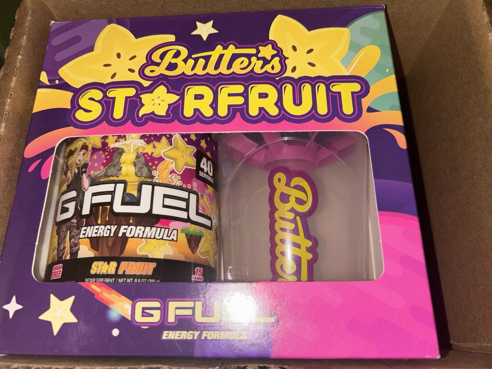 GFUEL Butters Limited Edition Collectors Box Brand New Sealed- Starfruit Flavor