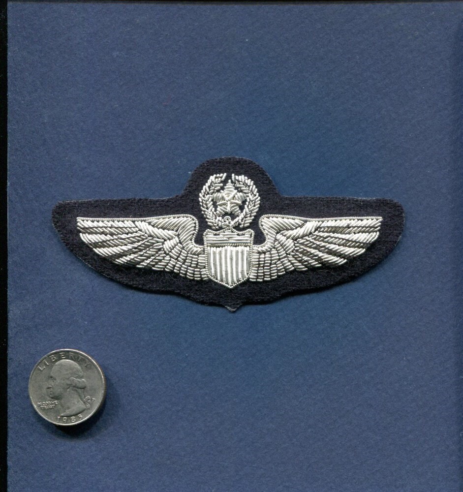USAF AIR FORCE Hand Made BULLION Command Pilot Wing Hat Jacket Squadron Patch
