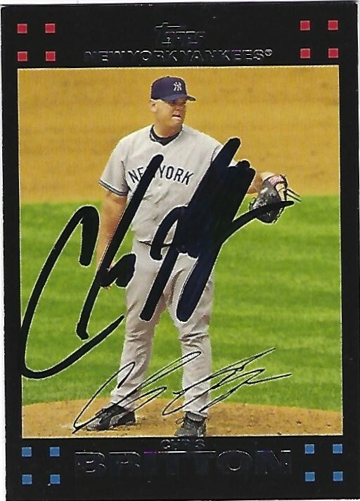 Autographed/Signed 2007 Topps #21 Chris Britton New York Yankees Tough Signer