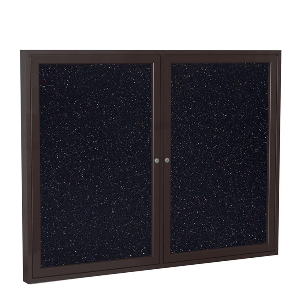 Ghent's 48" x 60" 2 Door Enclosed Rubber Bulletin Board in Multi-Color