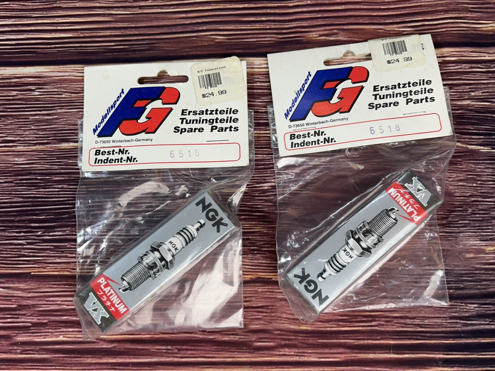 FG Modellsport RC Parts NGK Platinum VX Spark Plug Lot Of 2 NOS B7EVX 6518