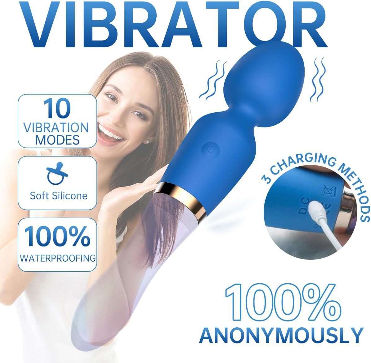 Colorful Glass Vibrator Wand