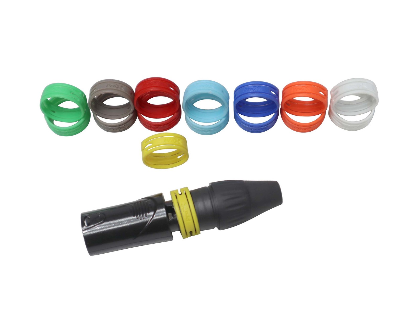 ProX XC-RINGPAK Color Ring Replacements for XLR Cables - 8 Pack