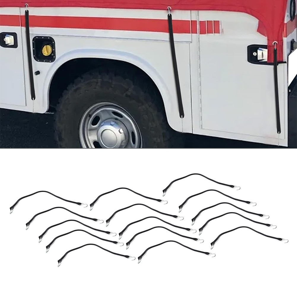 41" Heavy Duty Rubber Tarp Straps Tie Down Bungee Cords With Hooks