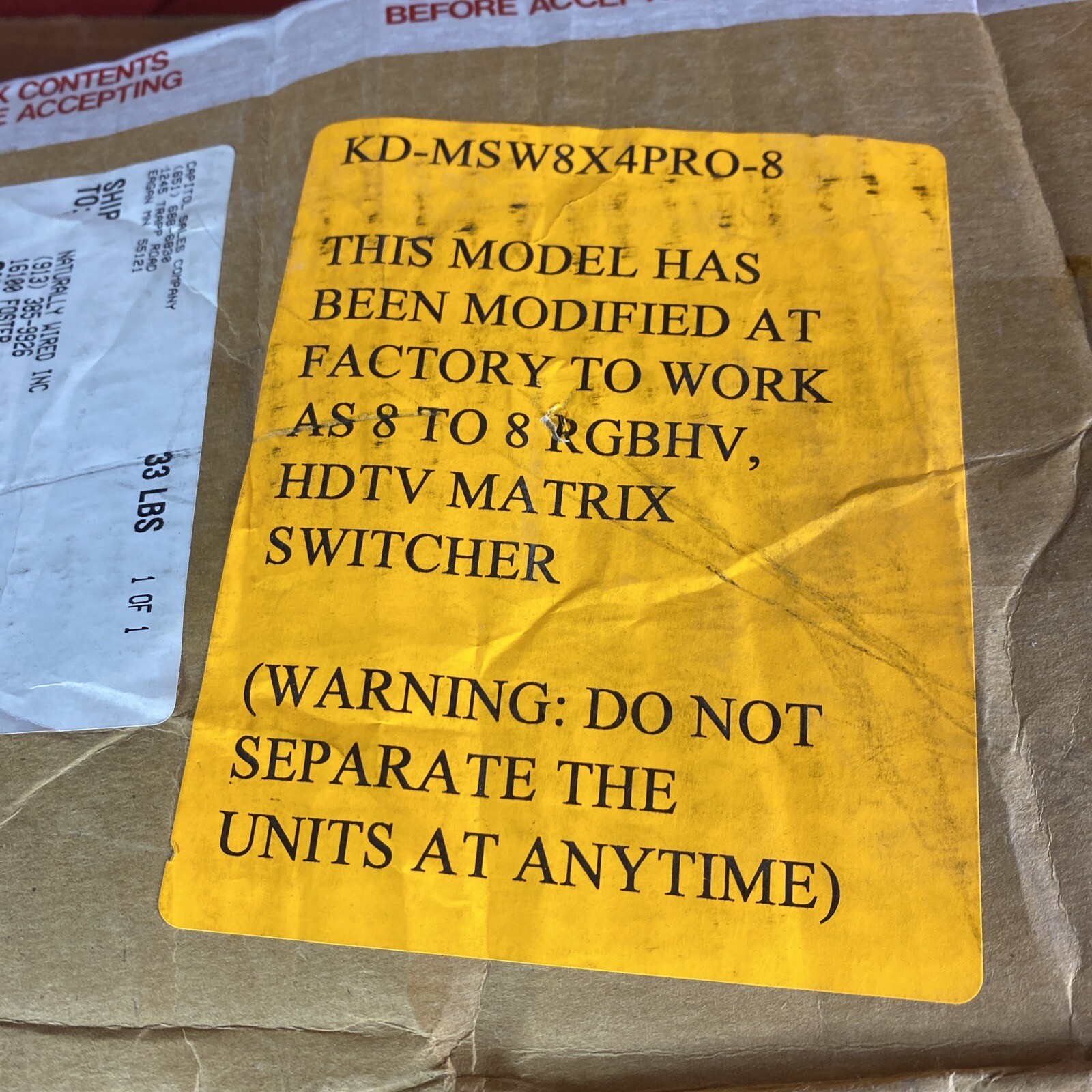 Key Digital (KD-MSW8x4PRO-8) Matrix Switchers Special Modified To 8x8 - Read!!!