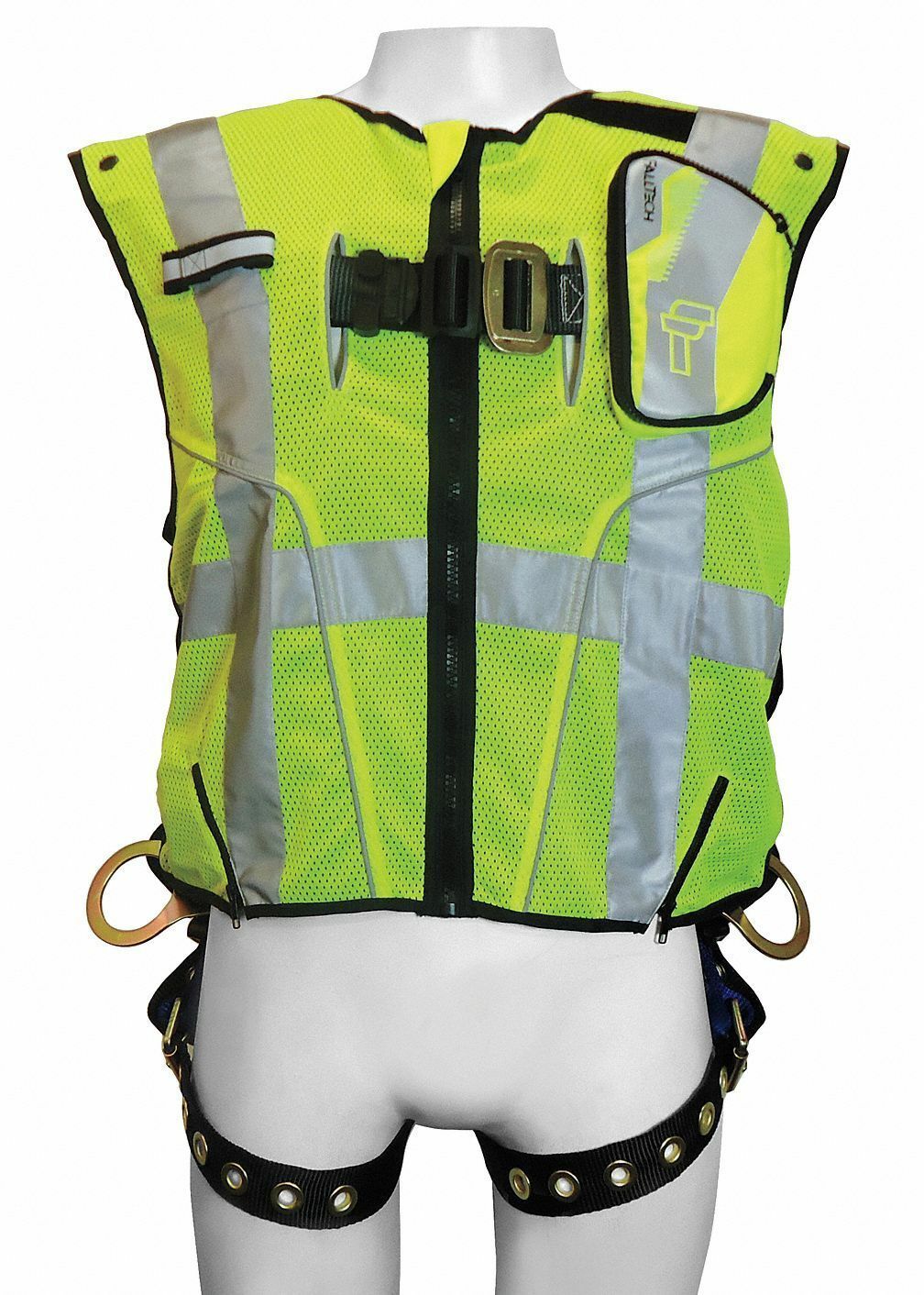 NEW!! High-Vis Vest Full Body Harness with 310 lb. Weight Capacity, Lime, S/M