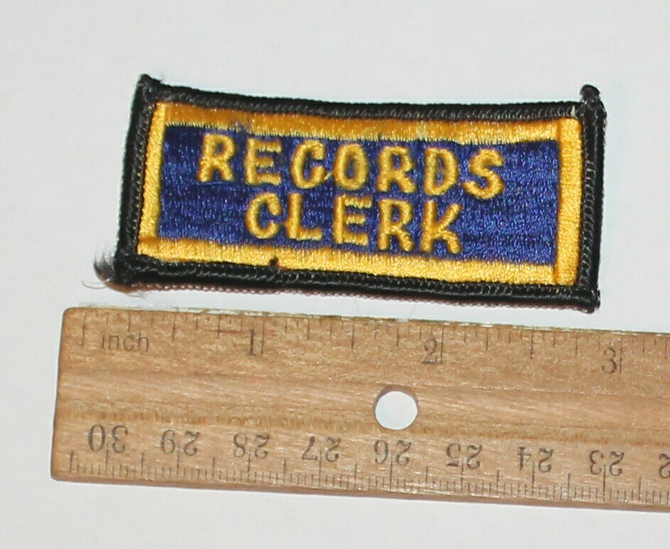 CALIFORNIA POLICE SHERIFF Records Clerk Tab patch California CA PD SD Civilian