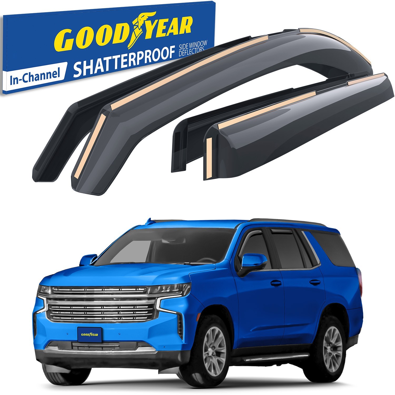 Sun Rain Visors Wind Rain Guards for 2021-2026 Chevrolet (Chevy) Tahoe