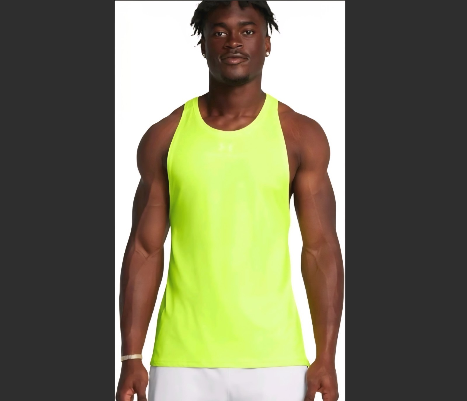 Under Armour RUSH Men's Large Bright Yellow Vanish Energy Muscle Tank Top NEW!
