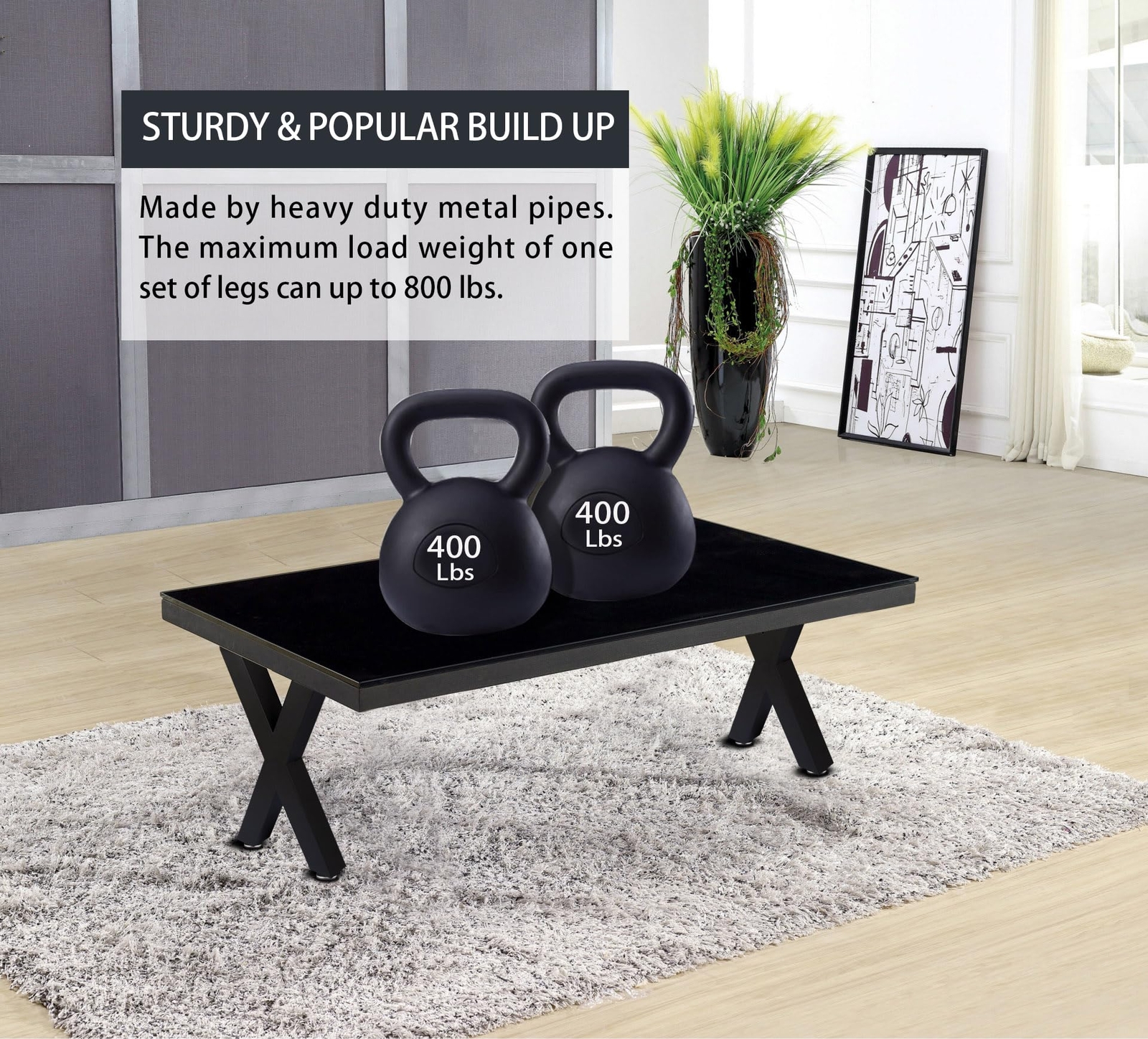 16 Inch Bench Legs X Shape Metal Coffee Table Leg Set of 2 16" H x 11.8 W