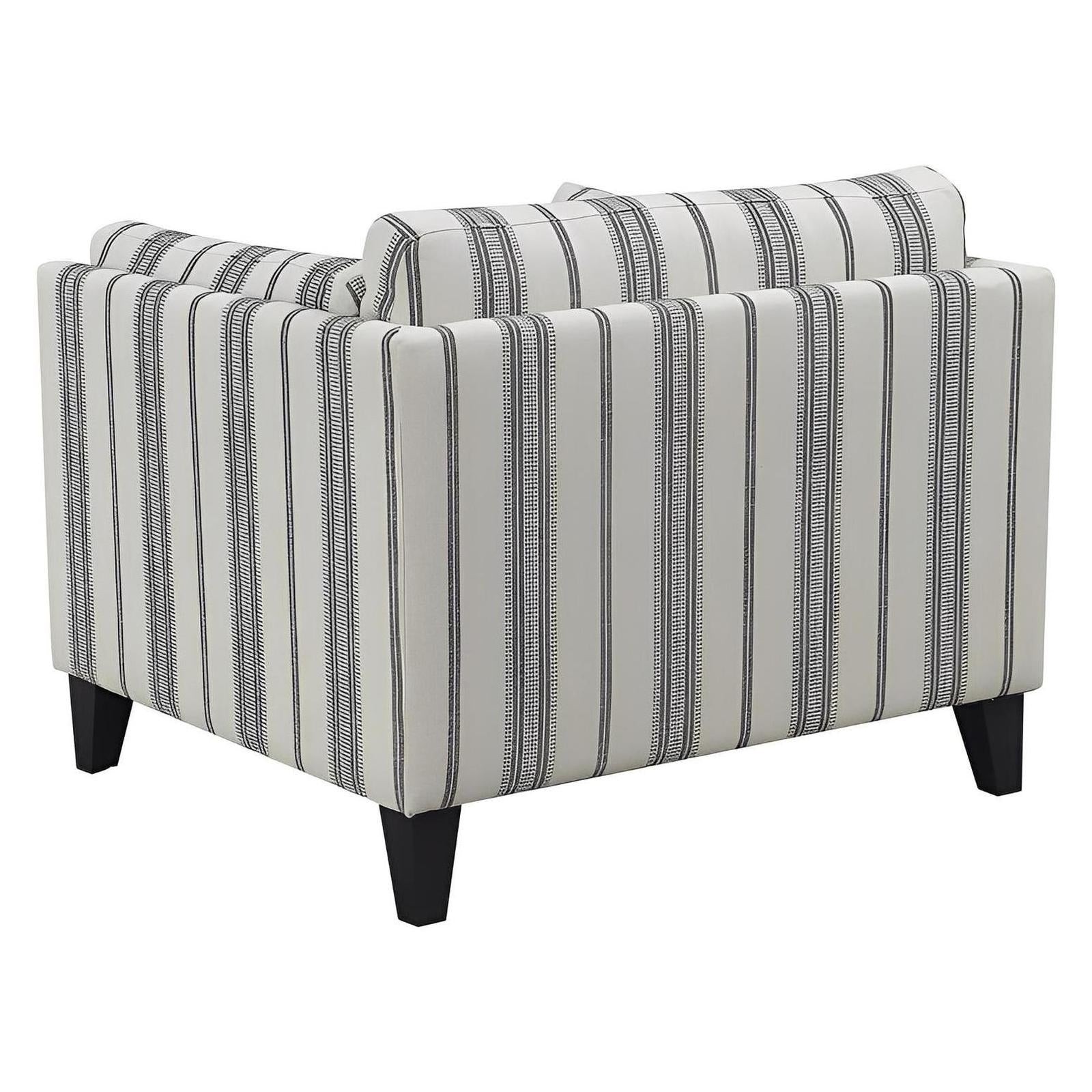 Gray Stripe Upholstered Accent Chair Traditional Design (2-Pack)