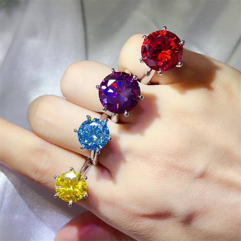 5Ct-10Ct D Color VVS1 Moissanite Wedding Engagment Ring 925 Sterling Silver