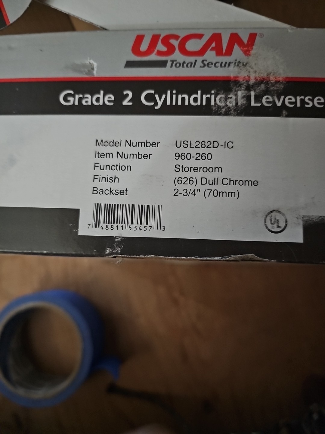 USCAN TOTAL SECURITY USL282D GASDE 2 CYLINDRICAL LEVERSET #396